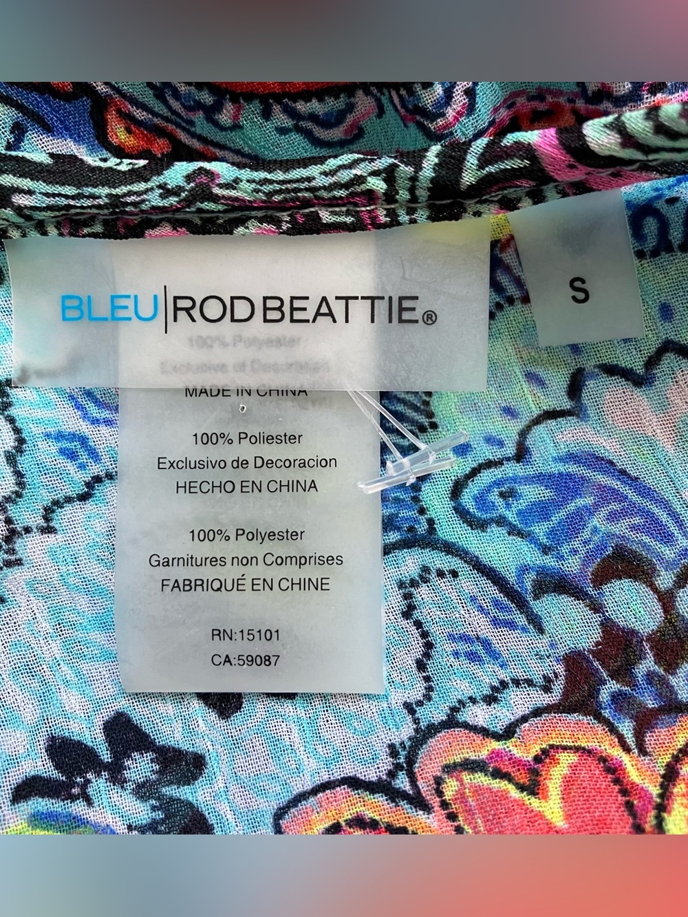 Bleu by Rod Beattie Paisley Cover-Up Dress – Boho Beach Tunic size Small - Picture 5 of 10
